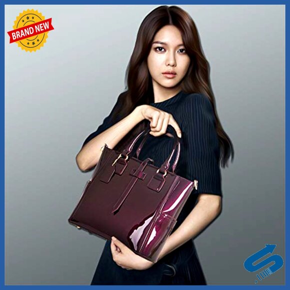 Large Vegan Leather Tote with Crossbody Strap and Wallet Set - Picture 3 of 7